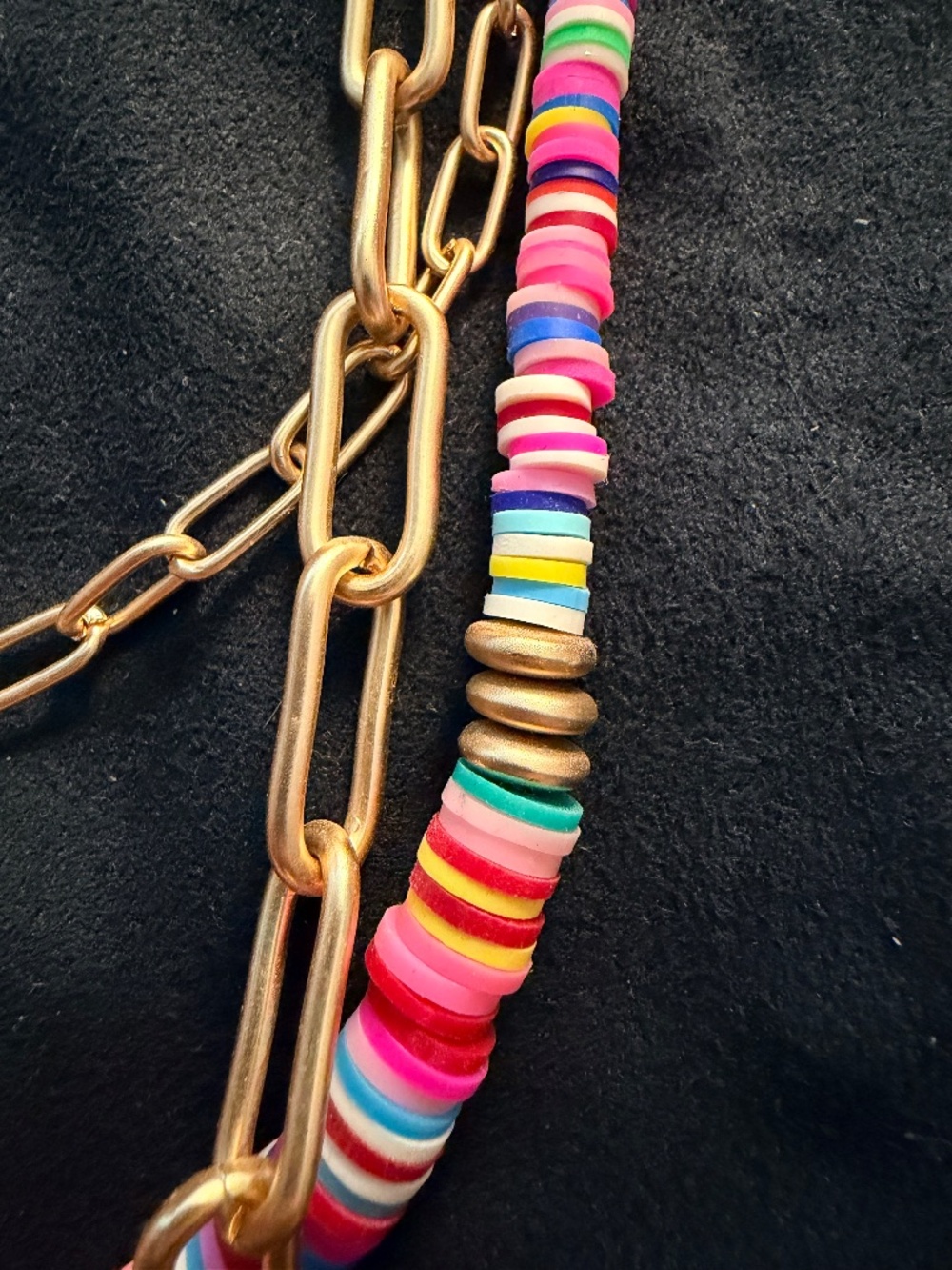 Three strand multicolor and gold necklace NWT - Picture 2 of 4